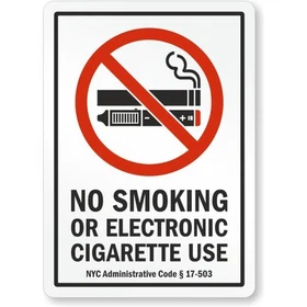 New York No Smoking Aluminum Weatherproof Sign c00427