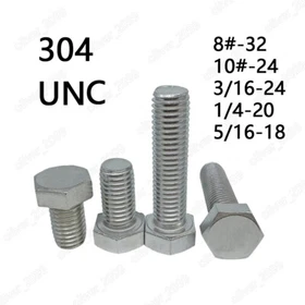 304 Stainless Steel Hexagon Bolt Hex Head Cap Screws DIN933 8# 10# 3/16 1/4 5/16 304 Stainless Steel Hexagon Bolt Hex Head Cap Screws DIN933 8# 10# 3/16 1/4 5/16