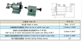 PF70-5C Simple Indexing Head Quick Indexing Drill Can Be Attached To A Chuck