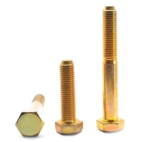1/4"-20 x 2 3/4" (PT) Coarse Grade 8 Hex Cap Screw (Bolt) Yellow Zinc 1/4"-20 x 2 3/4" (PT) Coarse Grade 8 Hex Cap Screw (Bolt) Yellow Zinc