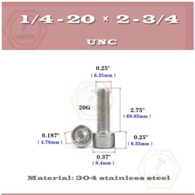 1/8-40 5/32-32 1/4-20 1/4-28 Stainless Steel Allen Bolts Socket Head Cap Screws 1/8-40 5/32-32 1/4-20 1/4-28 Stainless Steel Allen Bolts Socket Head Cap Screws