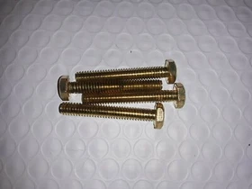 1/4-20 X 2-3/4" HEX CAP SCREW/ BOLT, BRASS, FULL THREAD, SAE, SELECT QTY 1/4-20 X 2-3/4" HEX CAP SCREW/ BOLT, BRASS, FULL THREAD, SAE, SELECT QTY