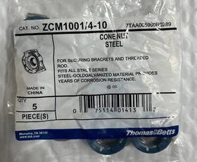 Thomas & Betts Cone Nut Steel Gold Galvanized ZCM1001/4-10 (5PK)