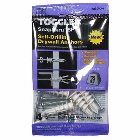 3/8" to 5/8" Toggler SnapSkru's Self-Drilling Drywall Anchors (20 pcs.)