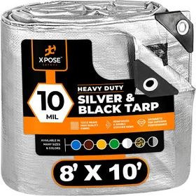 Heavy Duty Silver/Black Poly Tarp Water Proof Cover Tent RV Boat Tarpaulin Heavy Duty Silver/Black Poly Tarp Water Proof Cover Tent RV Boat Tarpaulin