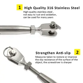 779712541506 AUGIIMOR Steel Jaw Turnbuckle Rigging Screw #3