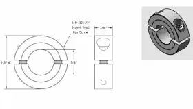734779357583 AZSSMUK Double Split Clampon Shaft Collars Set #2 734779357583 AZSSMUK Double Split Clampon Shaft Collars Set #2