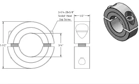734779357613 AZSSMUK Shaft Collar Double Split Clamp Carbon #2