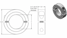 734779357651 AZSSMUK Double Split Shaft Collar Oxide Set #2