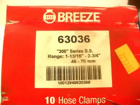 7000-7831-9780100 BREEZE Hose Clamp Marine Steel
