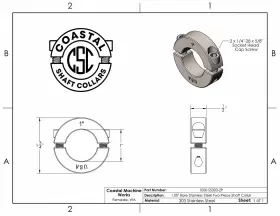 850037692019 COASTAL SHAFT COLLARS Clamping Collar #3