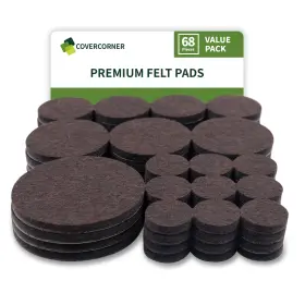 020007 COVERCORNER Felt Furniture Pads Pack Round