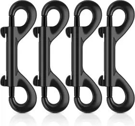 ALUS-BLACK-XHGZ-4 ERKOON Double Ended Snap Hooks Zinc Alloy
