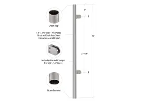 FPK1950EBS FHC End Fascia Post Clamps Tall Stainl