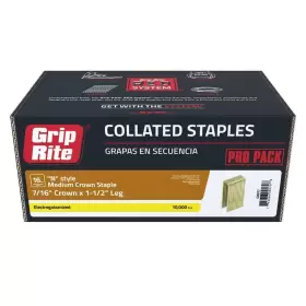 GRN17 GRIP-RITE Electrogalvanized Crown Staples
