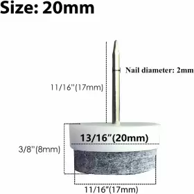 734010585140 GUTAPO Round Nail Felt Pad Furniture #2