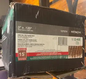 12707H HITACHI Wire Coil Round Head Galvanized Framing Nails #2