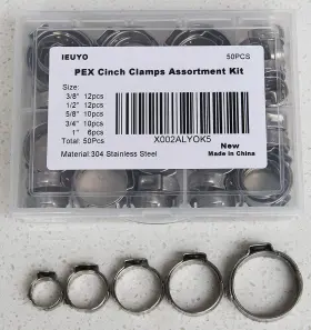 602822761291 IEUYO Pex Pinch Clamps Cinch Rings Singl Kit #2