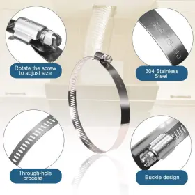 742773201948 INDUSKY Hose Clamp Set Steel Duct #3
