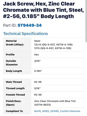 ST9449-34 LYN-TRON Jack Screw Male Female Standoff Thread #2