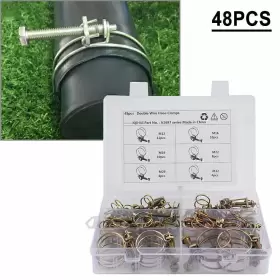550715649129 MOTORSHOP168 Double Wire Hose Clamp Pipe Clip 550715649129 MOTORSHOP168 Double Wire Hose Clamp Pipe Clip