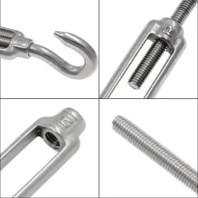 779584501257 PHITUODA Steel Hook Turnbuckles Wire Rope #3