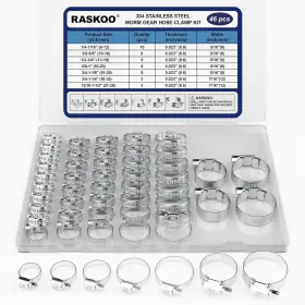 658360909398 RASKOO Steel Hose Clamps Kit