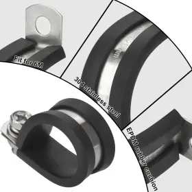770523619606 SANKOLY Pack Steel Cable Rubber Cushioned Clamp #3