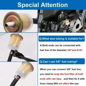 D-017 SMSEACE Inline Fuel Filter Hose Clamp #2