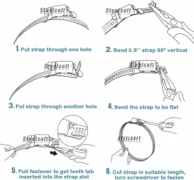 SUS2021CUS STEELSOFT Steel Hose Clamp Strap Fasteners #2