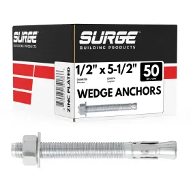Surwaz SURGE BUILDING PRODUCTS Zinc Wedge Anchors Concrete