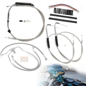 250506 TIGERSGATE Touring Handlebar Clutch Throttle Cable Kit
