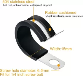 5165155 VIGRUE Cable Clamps Steel Rubber Cushion Kit #3
