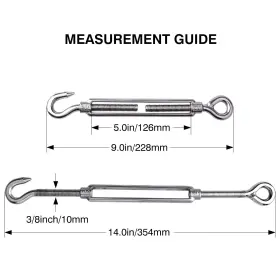 619988876110 XIND ELE Lordhardware Steel Hook Turnbuckle #2