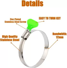 KEY-HOSE-CLAMP-12MM XM Steel Clamps Thumb Screw Dryer #3