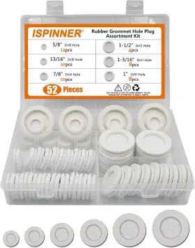 RUBBER-GROMMET-52PCS-WHITE XM Ispinner Double Round Hole Plug