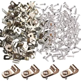 792094987045 YOWLIEU Fence Wire Clamps Screws Steel Clips Mou