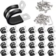 Taiss 50PCS 1/2 Inch Cable Clamps 304 Stainless Steel Rubber Cushion Insulated