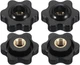 PATIKIL M6 X 25Mm through Hole Knob Nut Screw, 4 Pcs Brass Screw-On Female Threa