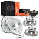 Front Drilled Brake Rotor & Ceramic Pad + Calipers for Ford Escape Mazda Tribute