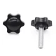 Xadnitu 10 Pieces 1/4''-20-1'' Thread Knob Plastic Star 1/4''-20 x 1L, black 