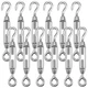 Hedume 12 Pack M4 Hook & Eye Turnbuckle for Cable Wire Rope Tension, Silver