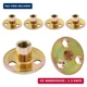 Hordion 12Pcs 3/8"-16 Carbon Steel T Nuts, Round Base Plate Nut, Furniture Hardw