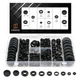 Vrupin 188 Pcs Rubber Grommets Kit - Washers for 10 Sizes-Black, Black 
