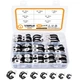 VIGRUE 60pcs Cable 1/4" 5/16" 3/8" 1/2" 5/8" 3/4" 1", Black,metallic