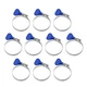 10-Pack Stainless Steel Hose Clamp, Thumb Screw Key-Type 1-blue-(32-50)mm 
