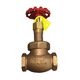 United Brass Model 81T Industrial Globe Valve:  1" NPT, Brass, 200 WSP, 400 WOG,