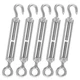 PHITUODA 5pcs M5 Stainless Steel 304 Hook & Eye Turnbuckles Adjustable Wire