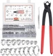 AKIHISA 360Pcs 16 Sizes Single Ear Hose Clamps, (5.3-36.1mm), Silver 