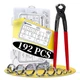 192 Pcs 12 Sizes Goobetter Single Ear Hose Clamps Stainless Steel with Ear Clamp